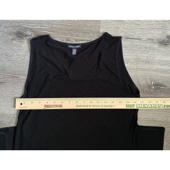 Eileen Fisher Small Black Stretch Jersey Knit Round Neck Dress Small - Picture 8 of 8